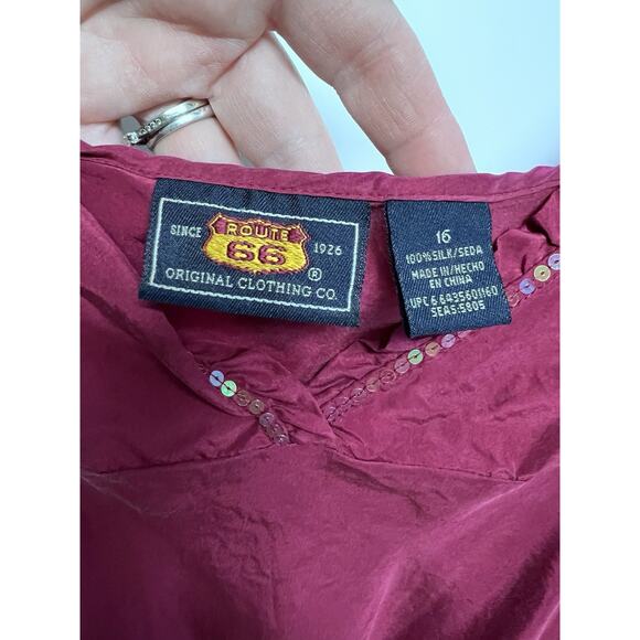 Y2K 100% Silk Babydoll Camisole Tank Top Sz 16 Sequin Fairy Grunge Whimsigoth - Picture 4 of 9